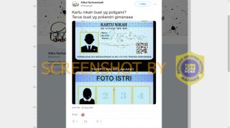 CEK FAKTA: Viral Kartu Nikah Versi Baru Ada 4 Kolom Foto Istri, Benarkah?