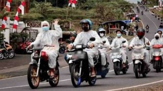 Bikers di Tasikmalaya Penen Hujatan Gara-gara Sunmori Pakai APD, Netizen: Pansos!