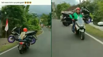 Viral Driver Ojol Angkut Sepeda Motor, Warganet Geram: Harusnya Pakai Otak