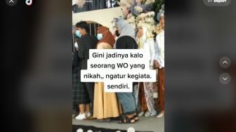 Viral Pengantin Jadi WO di Kawinan Sendiri, Sampai Pegang HT