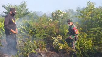 Lahan Gambut Terbakar di Aceh Jaya