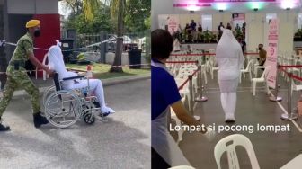 Serem Banget! Ada Pocong Datang ke Pusat Vaksinasi Covid-19