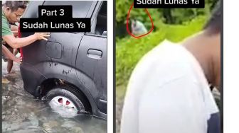 Heboh Toyota Avanza Terjebak di Sungai, Sosok Anak Kecil Misterius Tertawa Jadi Sorotan