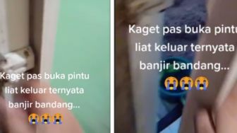 Viral Wanita Buka Pintu Rumah Disambut Banjir Bandang, Warganet Minta Lakukan Ini