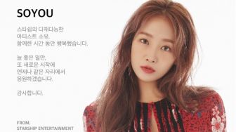 11 Tahun Bersama, Eks SISTAR Soyou Putus Kontrak Starship Entertainment