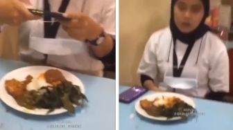 Viral Cewek Memfoto Nasi Padang Sebelum Dimakan, Aksi Jahil Teman Bikin Hilang Nafsu Makan