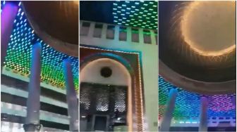 Viral Video Atap Kubah Masjid Istiqlal Warna Warni Seperti Lampu Diskotek, Benarkah?