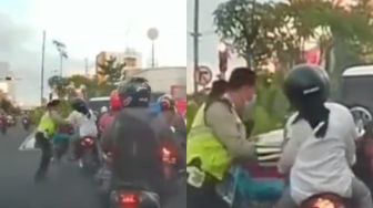 Takut Dirazia Polisi, Video Seorang Pengendara Kabur tapi Apes Viral