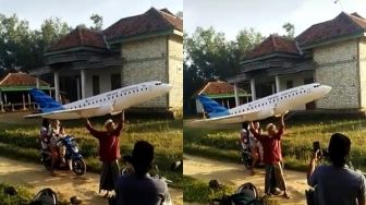 Viral Pria Angkat dan Terbangkan Pesawat Pakai Tangan Kosong,  'Habibie Pasti Bangga'