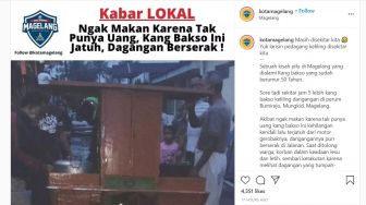 Kisah Pilu! Seharian Tak Laku, Pedagang Bakso Keliling di Magelang Ini Ambruk dan Jualannya Tercecer