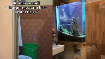 Viral Make Over Kamar Mandi Sempit Jadi Estetik, Sentuhan Aquarium Tuai Perdebatan