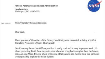 Ketika Surat Lamaran Kerja Bocah SD Dibalas oleh NASA, Ini Isinya!