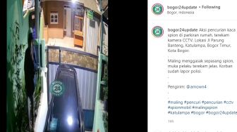Viral, Aksi Pencurian Kaca Spion Mobil Terekam CCTV di Bogor