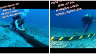Viral Video Perjuangan Petugas Perbaiki Kabel Internet Bawah Laut, Buat Malu Warganet