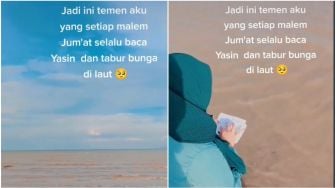 Wanita Selalu Tabur Bunga di Laut Setiap Malam Jumat, Alasannya Bikin Meneteskan Air Mata