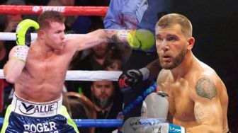 Belum Juga Tanding, Saul Alvarez dan Caleb Plant Adu Jotos di Konferensi Pers