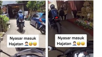 Nekat Jajal Jalan Perkampungan, Rombongan Pengendara Motor Sport Nyasar ke Hajatan Warga