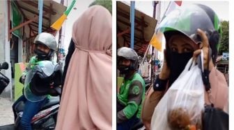 Viral Wanita Bercadar Pesan Ojol Bukan untuk Ditumpangi, Aksinya Bikin Heran