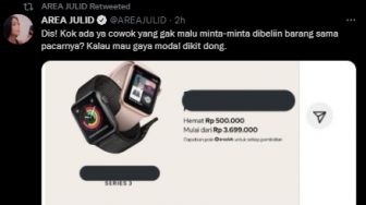 Viral Cowok Minta Dibelikan Smartwatch Begitu Pacar Gajian, Publik: Kerja Jangan Ngemis!