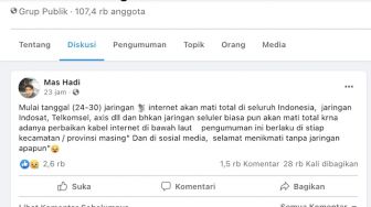 Benarkah Internet Mati Total Jumat Besok Sampai 30 September? Cek Fakta Sebenarnya di Sini