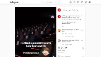 Dua Pasangan Ini Jajal Bioskop yang Sepi Pengunjung, Netizen: Nonton Apa Uji Nyali?