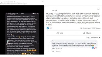 CEK FAKTA: Benarkah Jaringan Internet Mati pada 24-30 September 2021?