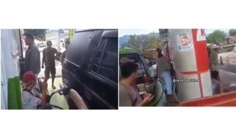 Viral Pria Ini Kelamaan Isi Bensin, Ternyata Bawa Tangki Besar yang Disembunyikan