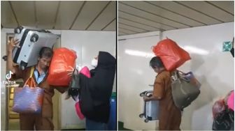 Viral Video Porter Tua Angkut Banyak Barang Sekali Waktu, Publik Tak Tega Lihatnya