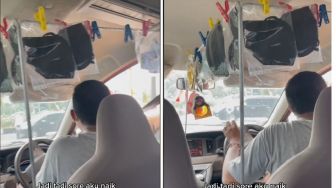 Bak Cucian Belum Kering, Penumpang Syok Lihat Masker Bergelantungan di Kabin Taksi Online