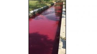 Air Saluran Irigasi di Klaten Berwarna Merah, Polisi Masih Tunggu Hasil Laboratorium