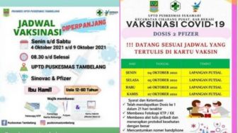 Jadwal dan Lokasi Vaksinasi COVID-19 Kabupaten Bekasi 4-9 Oktober 2021