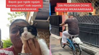 Kreatif, Bapak Ini Modifikasi Sepeda Demi Ajak Kucing Jalan-jalan