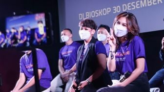 Aktris Vanesha Prescilla saat ditemui di acara konferensi pers Film Backstage di Metropole, Jakarta Pusat, Kamis (7/10/2021). [Suara.com/Alfian Winanto]