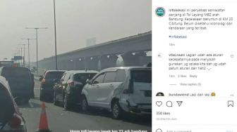 Kecelakaan Beruntun di KM 23 Cibitung, Ruas Tol Jakarta-Cikampek Macet Panjang
