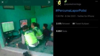 Viral #PercumaLaporPolisi, Potret Polisi  di Warnet Ramai Disindir Warganet