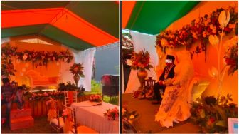 Viral Tenda Pernikahan Nuansa Oranye, Publik Kasihan Fotografernya: Vibes Alam Kubur