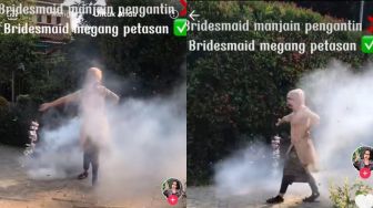 Viral di TikTok, Bridesmaid Cantik Tenteng Petasan Bak Model