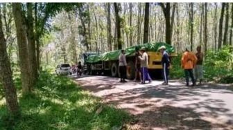 Mistis Parah, Truk Trailer Mendadak Nyasar di Hutan Jati Pati