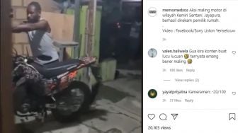 Viral, Aksi Maling Motor yang Direkam Langsung Si Pemilik Rumah, Warganet Kira Buat Konten