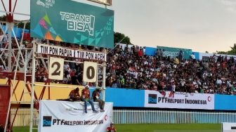 Final Sepak Bola PON Papua: Papua Ungguli Aceh 2-0 di Babak Pertama