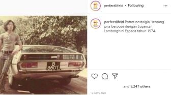 Viral Potret Pria dengan Lamborghini Tahun 1974, Warganet Sebut Mirip Raffi Ahmad Jadul
