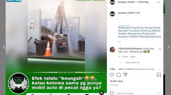 Viral, Karyawan Pencuci Mobil Terbang, Warganet Menduga Itu Konten