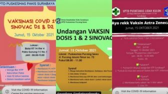 TERBARU Info Vaksin Surabaya 15 Oktober 2021 Pakai Vaksin Sinovac dan AstraZeneca