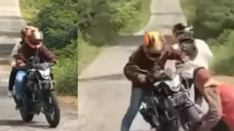 Viral Pemotor Honda CB150R Gagal Nanjak, Sosok Sang Pacar yang Dibonceng Jadi Sorotan