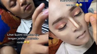 Suami Pasrah Wajahnya Dirias, Hasil Make Up Malah Bikin Istri Insecure