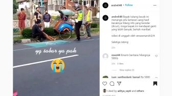 Viral! Tukang Becak di Salatiga Nangis Tersendu-sendu, Ternyata Gara-gara Ini