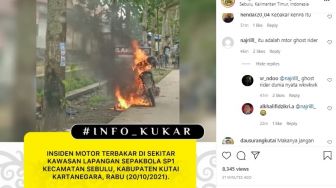 Viral Motor Terbakar di Wilayah Sebulu Kukar, Warganet: Ghost Rider Dunia Nyata