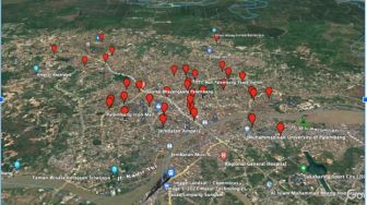 Memetakkan Kawasan Banjir di Palembang, Menggunakan Google Maps dan Google Earth
