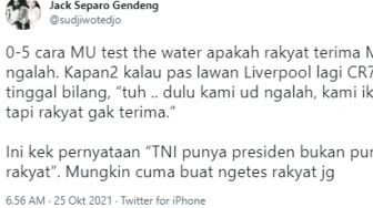 Soroti Keoknya MU, Sujiwo Tejo: Ini Kaya Pernyataan TNI Punya Presiden Bukan Rakyat