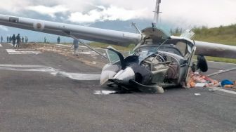 Pesawat Perintis Kecelakaan Di Bandara Aminggaru Ilaga Papua, Pilot Tewas